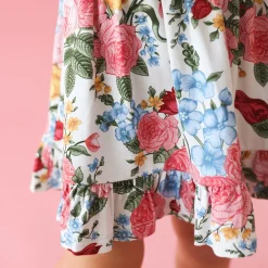 Long Sleeve Ruffled Bodysuit Dress