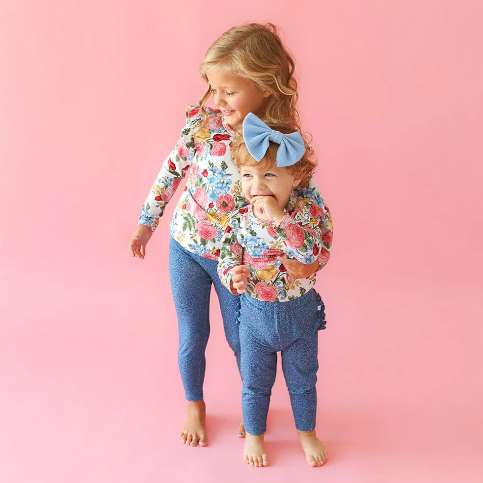 Long Sleeve Ruffled Shoulder Top