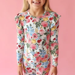 Long Sleeve Ruffled Shoulder Top