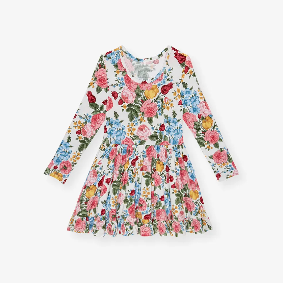 Long Sleeve Ruffled Twirl Dress