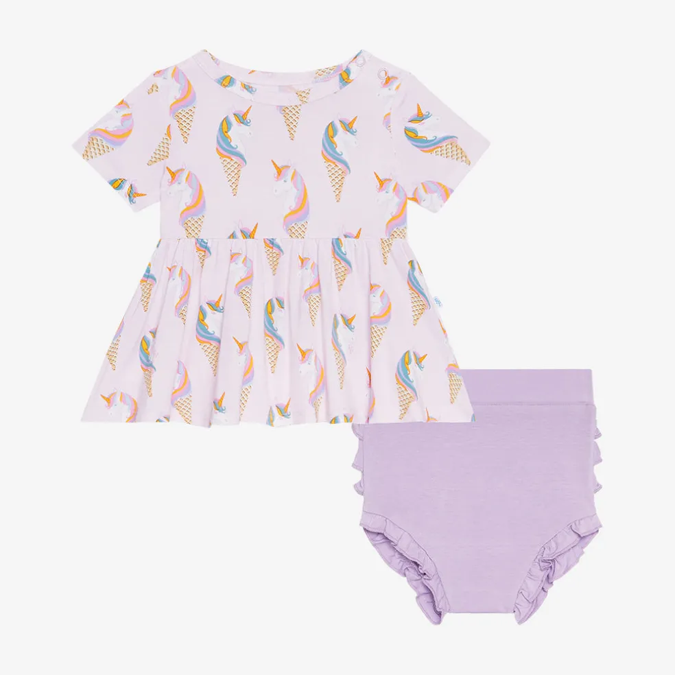 Peplum Ruffled Bummie Set