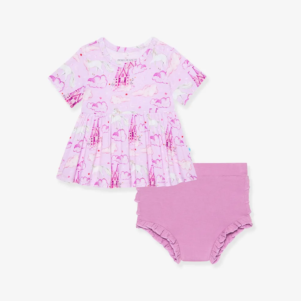 Peplum Ruffled Bummie Set