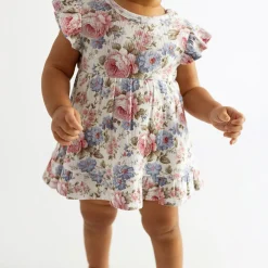 Pointelle Ruffled Bodysuit Dress
