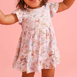 Pointelle Ruffled Bodysuit Dress
