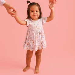 Pointelle Ruffled Bodysuit Dress
