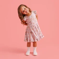 Pointelle Ruffled Twirl Dress