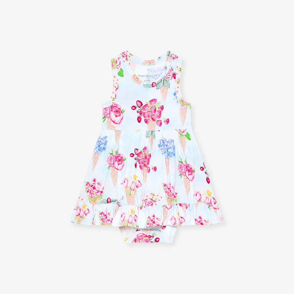Racerback Ruffled Bodysuit Dress