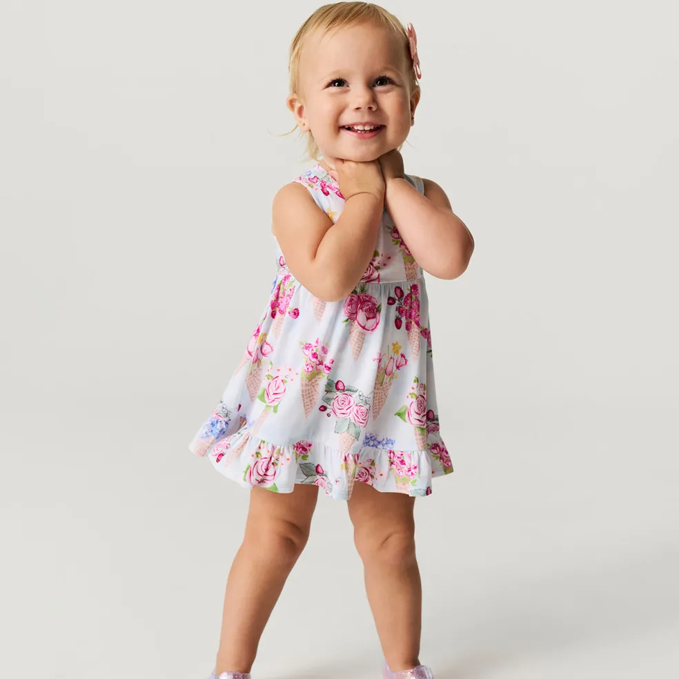 Racerback Ruffled Bodysuit Dress