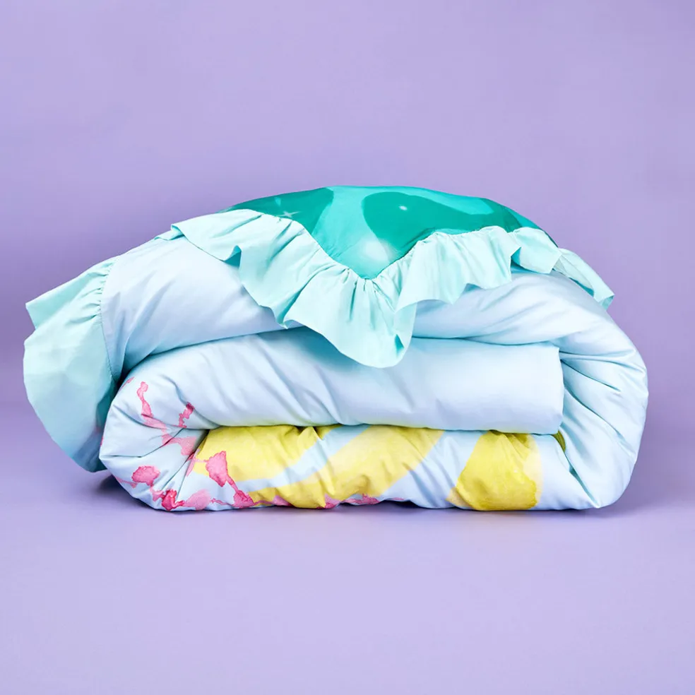 Reversible Ruffled Duvet Cover