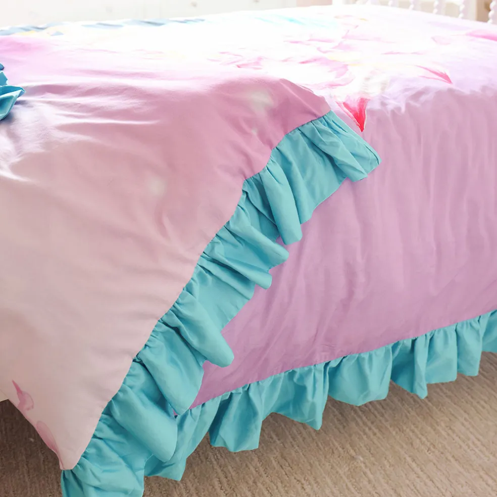 Reversible Ruffled Duvet Cover