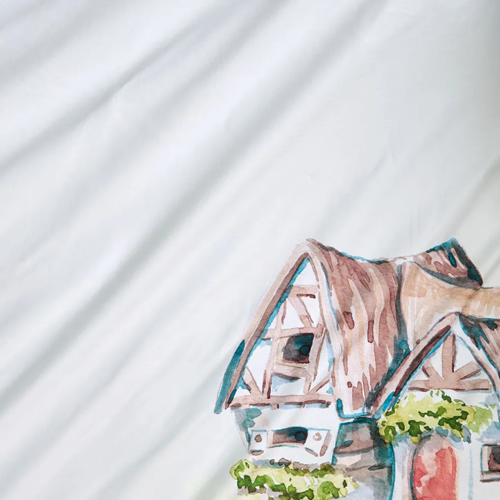 Reversible Ruffled Duvet Cover
