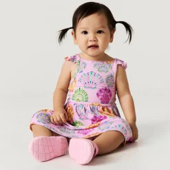 Ruffled Picot Bodysuit Dress