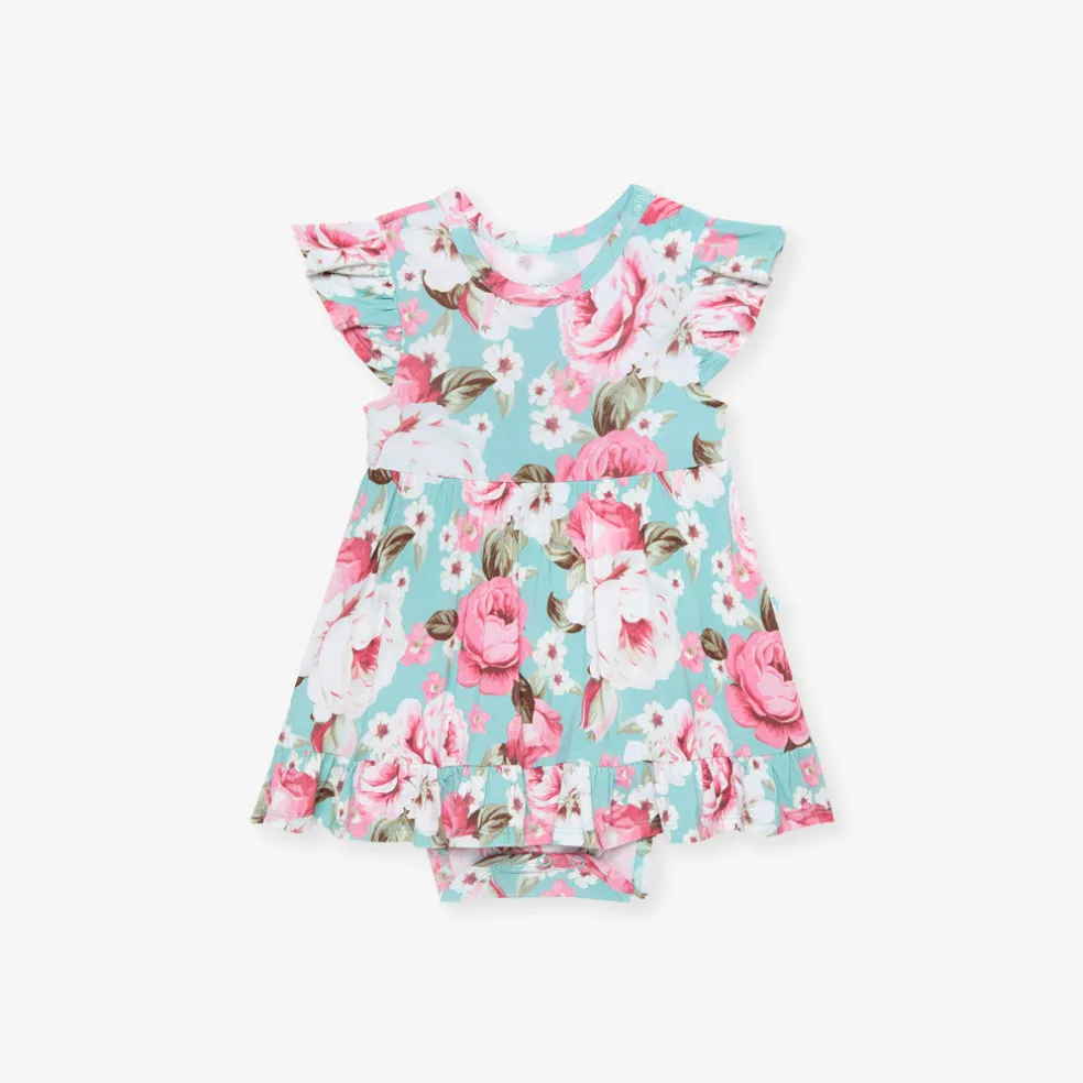 Ruffled Twirl Bodysuit Dress