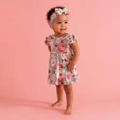 Ruffled Twirl Bodysuit Dress