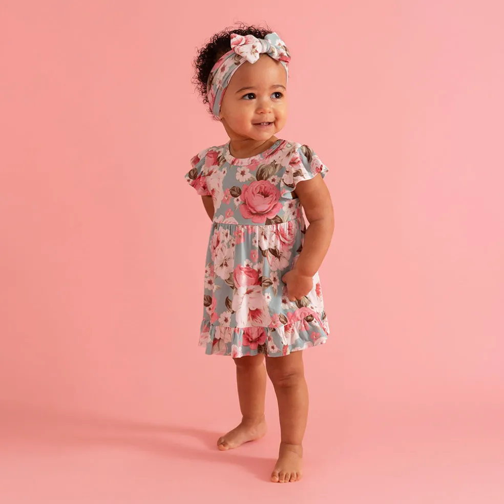 Ruffled Twirl Bodysuit Dress