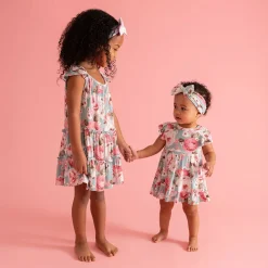Ruffled Twirl Bodysuit Dress