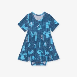 Ruffled Twirl Bodysuit Dress