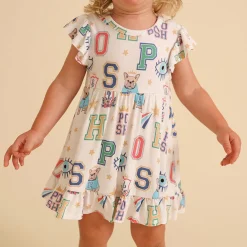 Ruffled Twirl Bodysuit Dress