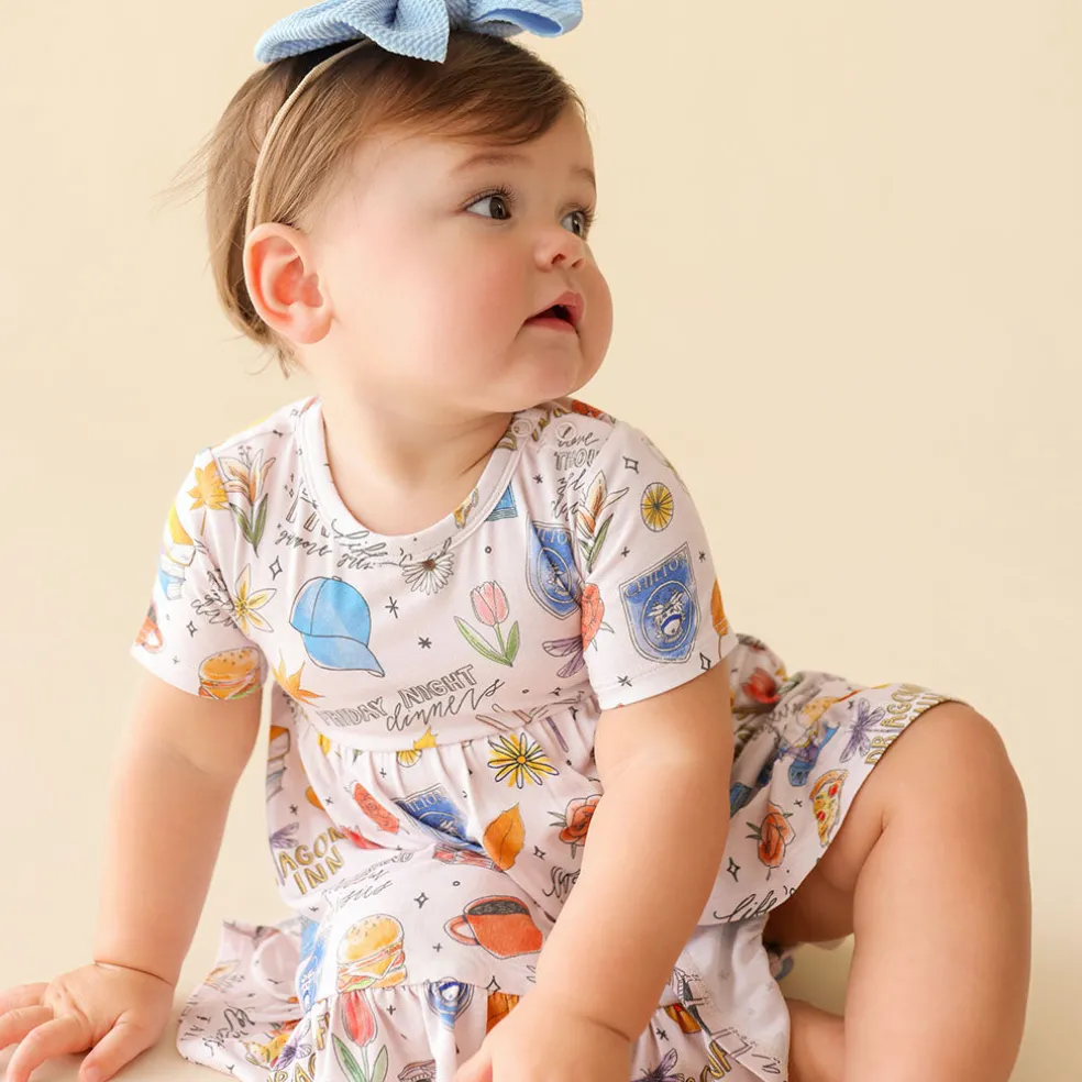 Ruffled Twirl Bodysuit Dress