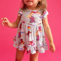 Ruffled Twirl Bodysuit Dress