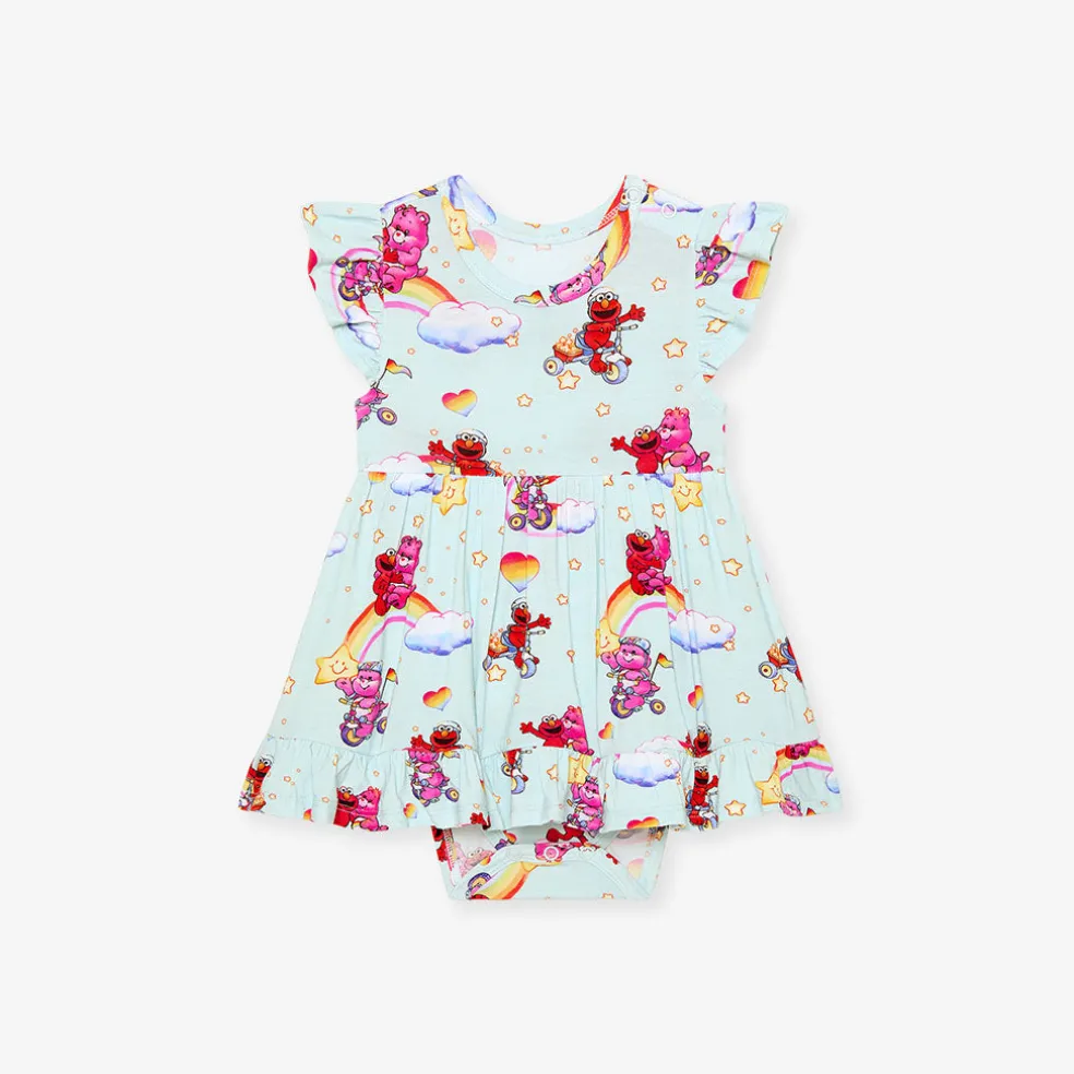 Ruffled Twirl Bodysuit Dress