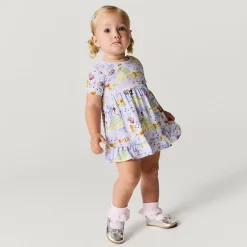 Ruffled Twirl Bodysuit Dress