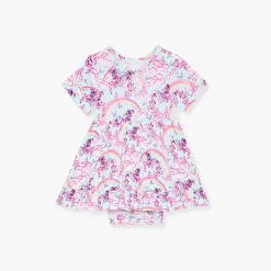 Ruffled Twirl Bodysuit Dress
