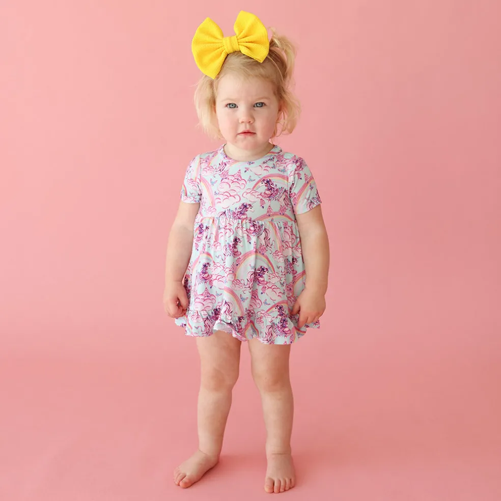 Ruffled Twirl Bodysuit Dress