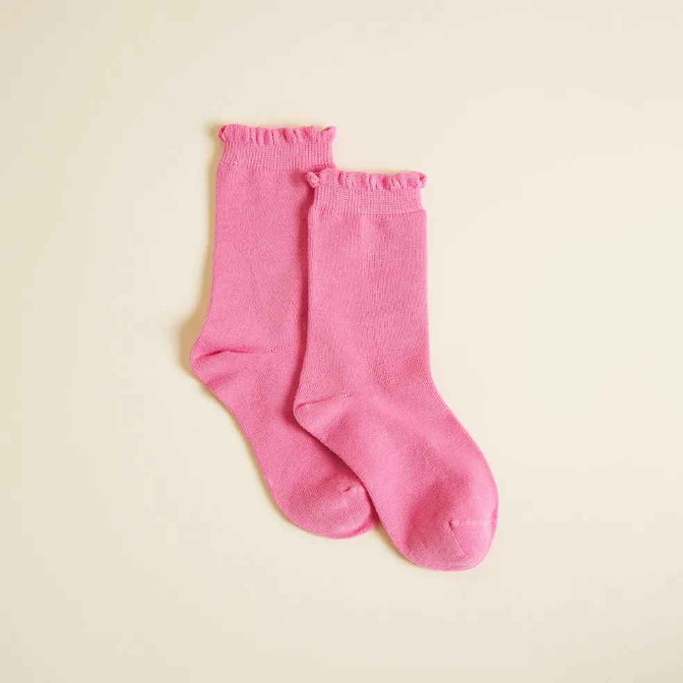 Scallop Crew Socks