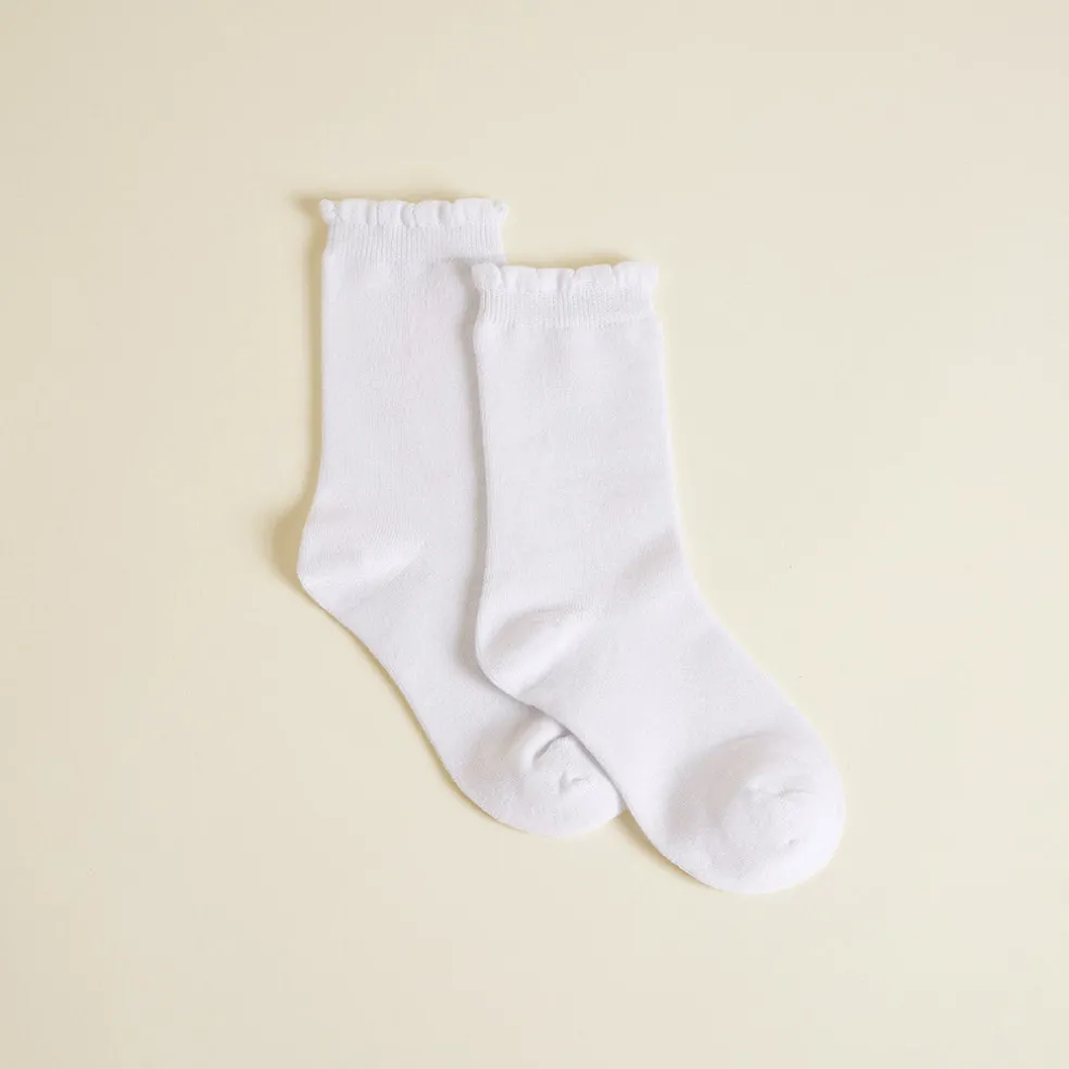 Scallop Crew Socks
