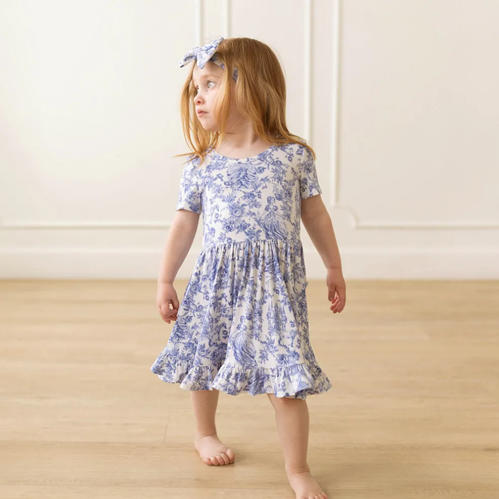 Short Sleeve Ruffled Twirl Dress