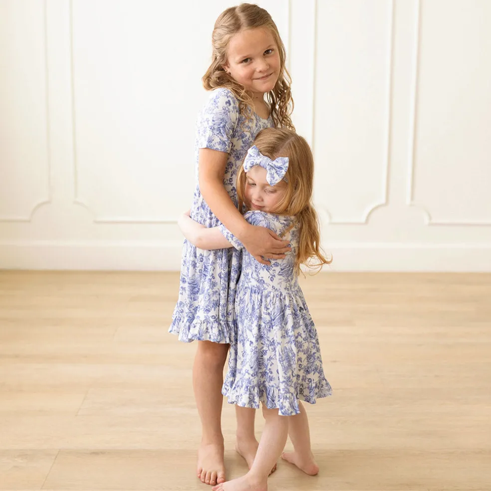 Short Sleeve Ruffled Twirl Dress