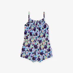 Sleeveless Smocked Short Jumpsuit