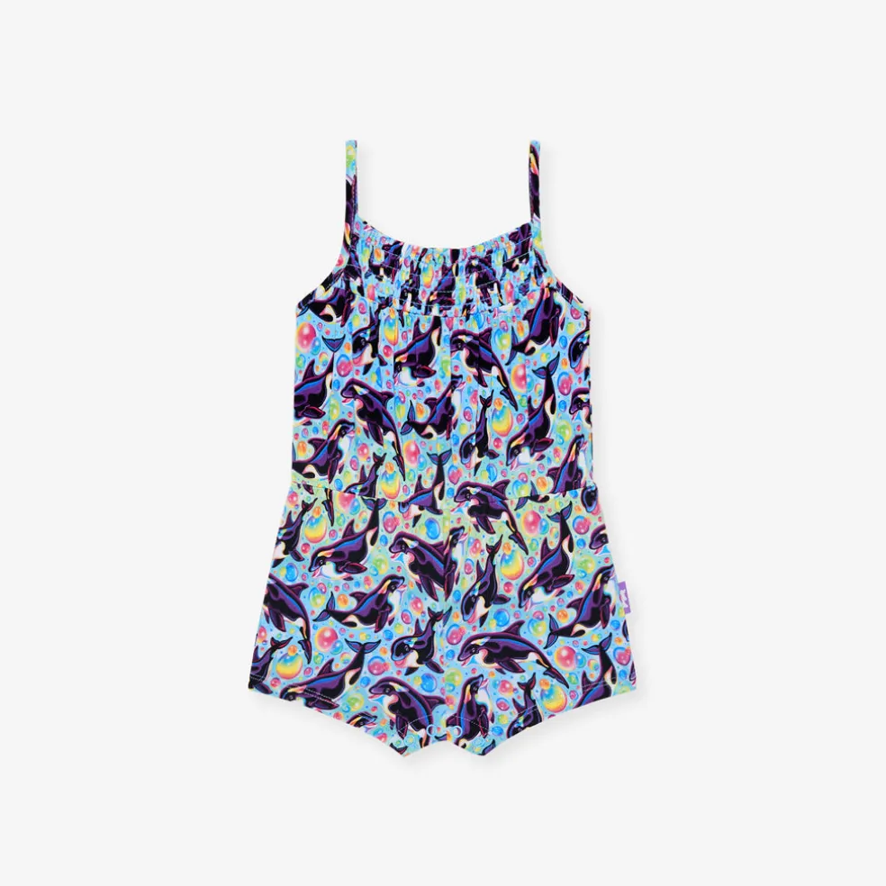 Sleeveless Smocked Short Jumpsuit