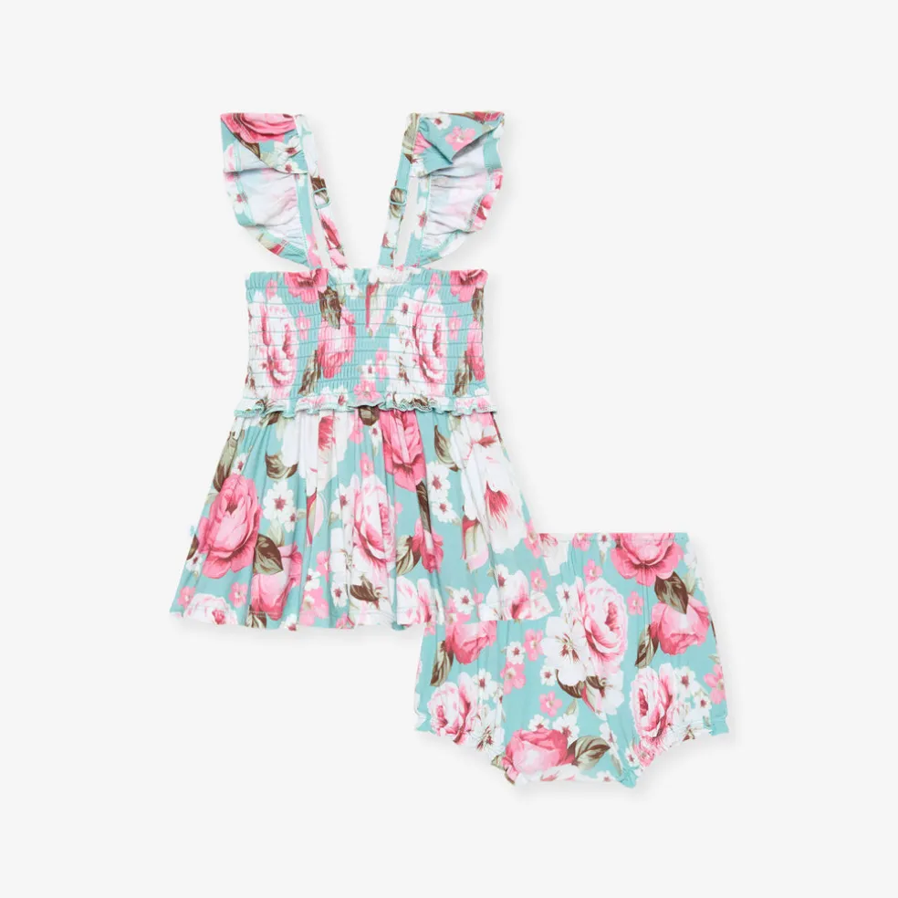 Smocked Babydoll Bummie Set