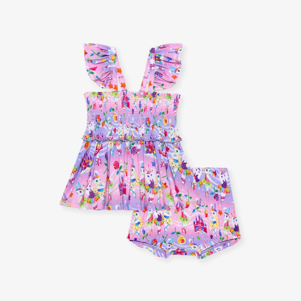 Smocked Babydoll Bummie Set