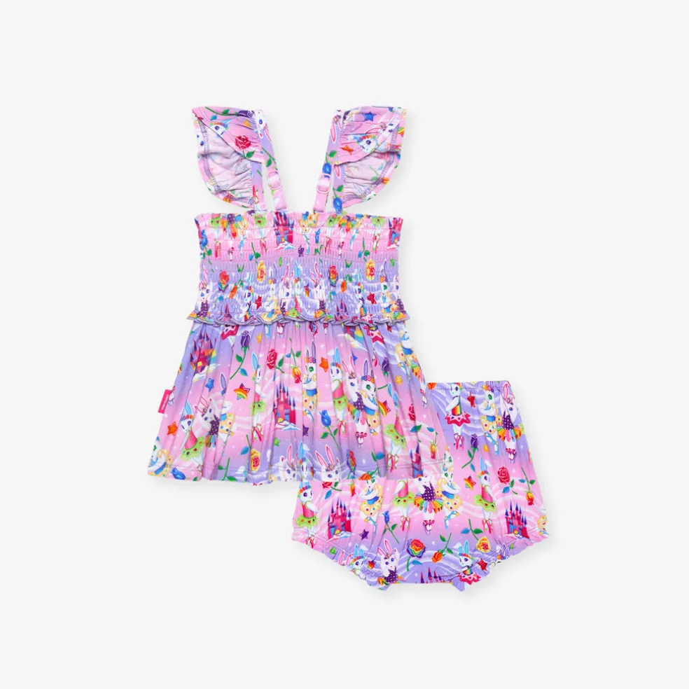 Smocked Babydoll Bummie Set