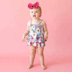 Smocked Tiered Bodysuit Dress