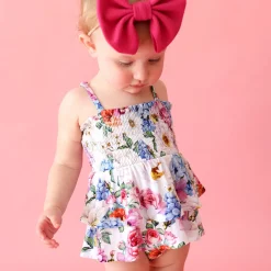 Smocked Tiered Bodysuit Dress