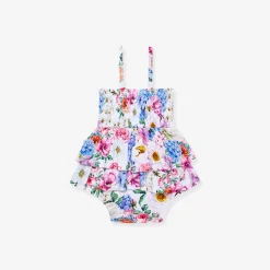 Smocked Tiered Bodysuit Dress