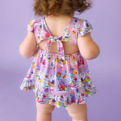 Tie Back Ruffled Bodysuit Dress