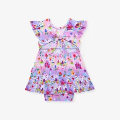 Tie Back Ruffled Bodysuit Dress