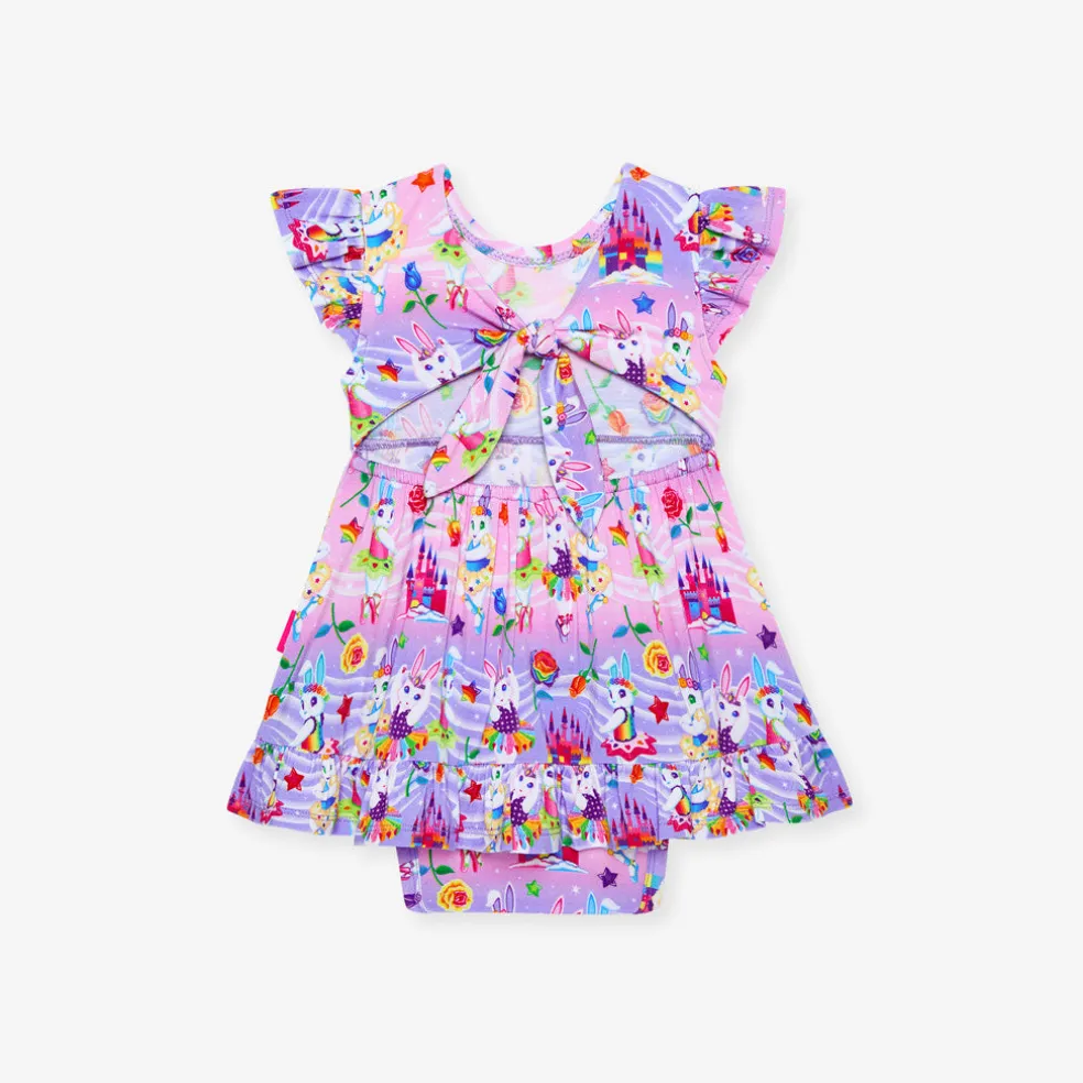 Tie Back Ruffled Bodysuit Dress