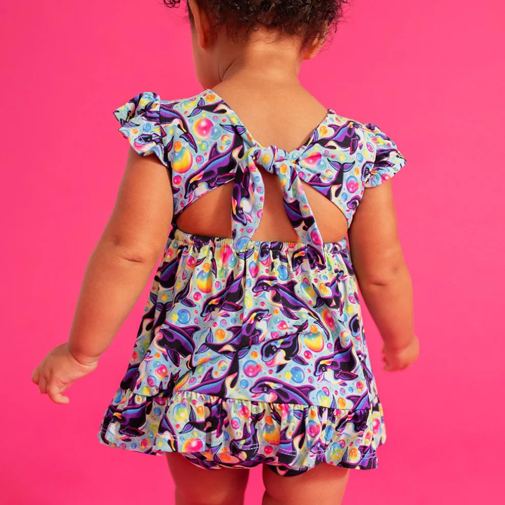 Tie Back Ruffled Bodysuit Dress