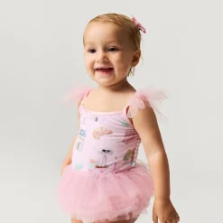 Tulle Smocked Bodysuit Dress