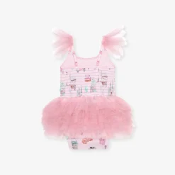 Tulle Smocked Bodysuit Dress
