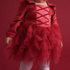 Velour Tulle Bodysuit Dress