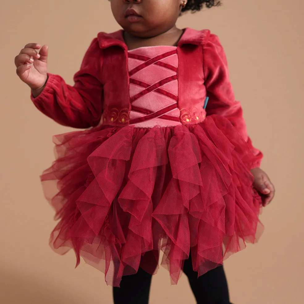 Velour Tulle Bodysuit Dress