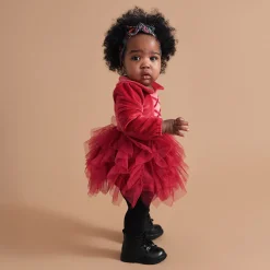 Velour Tulle Bodysuit Dress