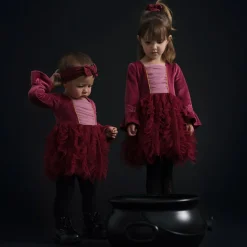 Velour Tulle Bodysuit Dress